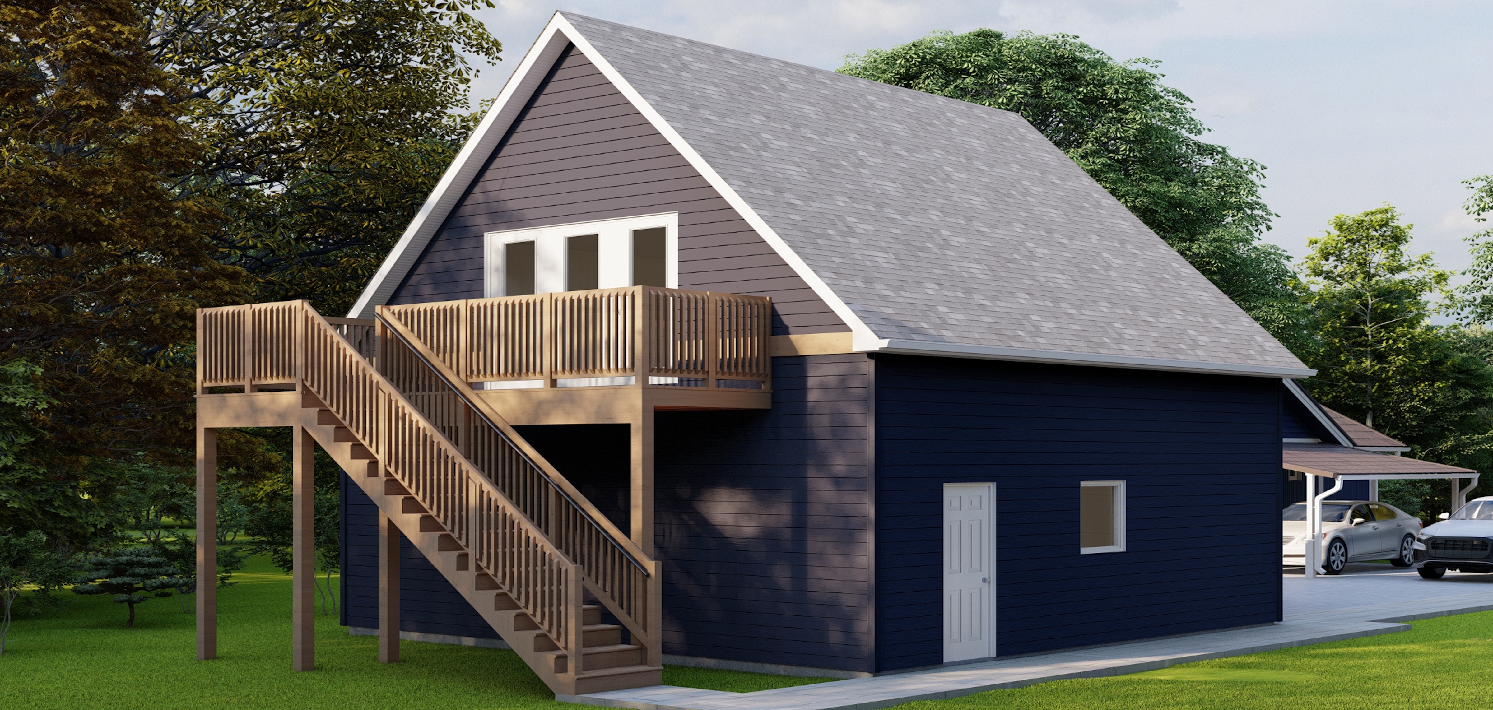 RETREAT_Garage with Loft_EXT_Rear